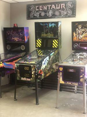 Pinball machines! Available to play.