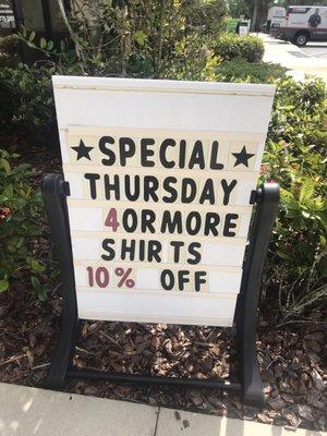 Thursday Save On Shirts