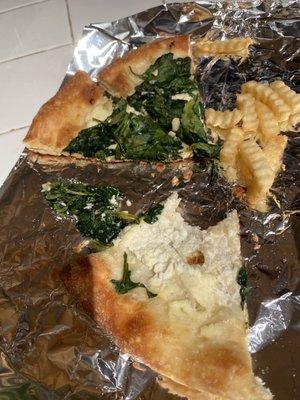 Pizza came cold, spinach tasted awful. I didn't like it at all.