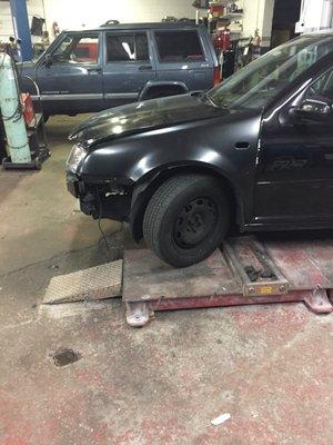 Front end collision