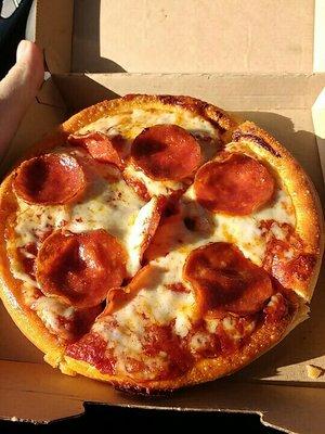 Personal Pan with pepperoni. $5.10