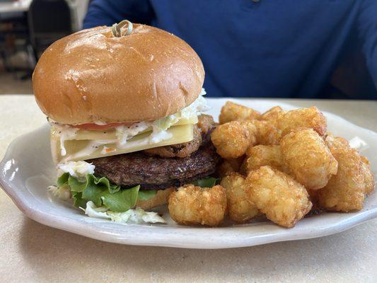 Amazing burger at Cobleskill Diner!