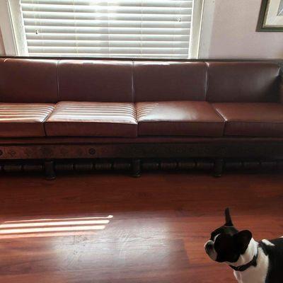 After picture of my 9 ft sofa. It was done by Irwin's Furniture. Beautiful job done!! Thank you Irwin!!