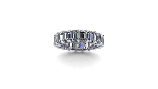 A lovely all the way around emerald cut wedding band with 7.50 carats of diamonds.