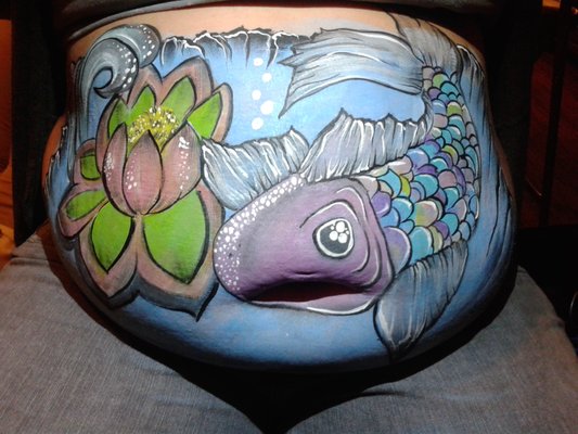 Belly Art, Pregnancy Belly and Body Painting. We can create a beautiful design for your baby shower or pregnancy photo shoot.