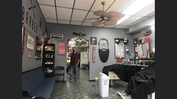 Inside of the barber shop