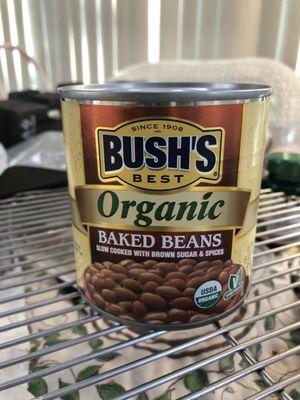 Organic baked beans without corn syrup, high fructose and other bad ingredients.