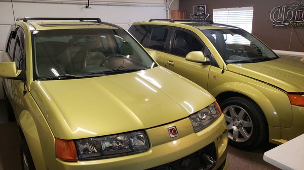 The twins in the garage for the first time.