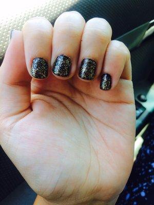 Love my black and gold nails!