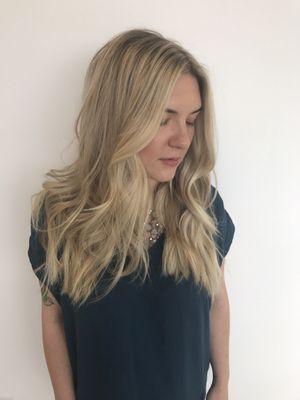 Balayage and foils to create this beautiful summer blonde