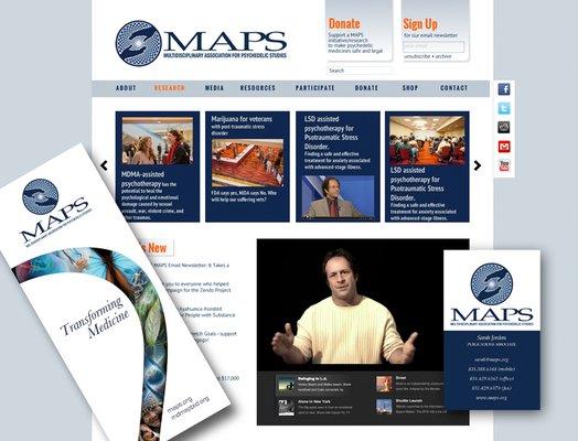 MAPS logo, busienss card, website, and brochure design