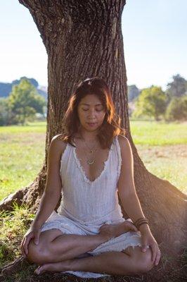 Sunset portrait session with beautiful, glowing Charina