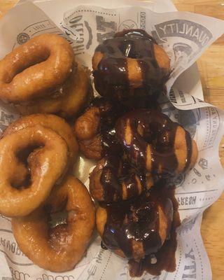 10 piece Mini donut, half chocolate/glaze