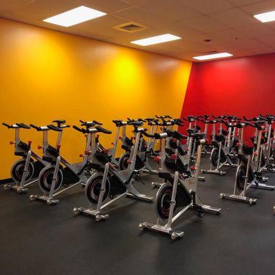 Group cycling classes.