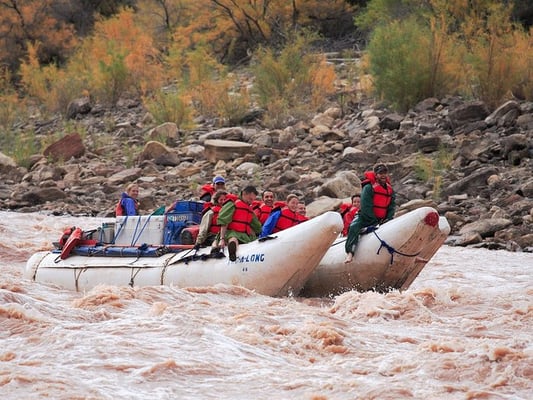 Specially designed whitewater boat; J-Rig. Cataract Canyon