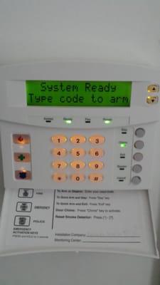 This is an example of a security system Panel we install.  Easy to use and takes only seconds to learn...