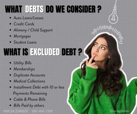 What debts do we consider or exclude