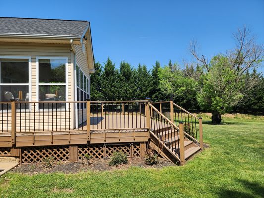 Deck stain and sealer.