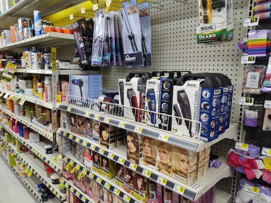 Hair and beauty supplies.