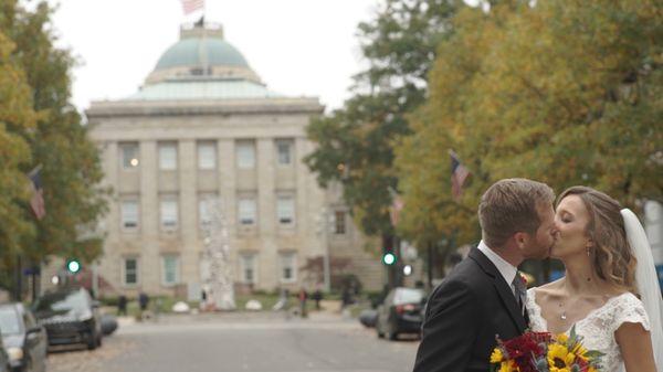 Allyce and Jon being captured by our Raleigh Wedding Videographers