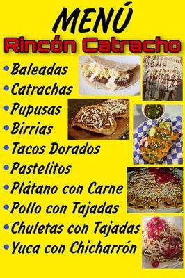 Rincón Catracho * Food Truck Menu