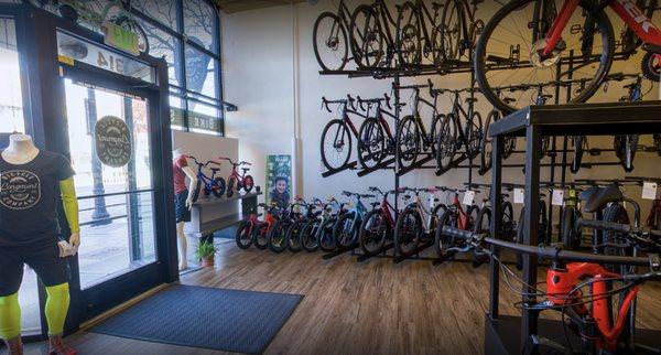 Upon entering, you'll see an incredible selection of bikes.