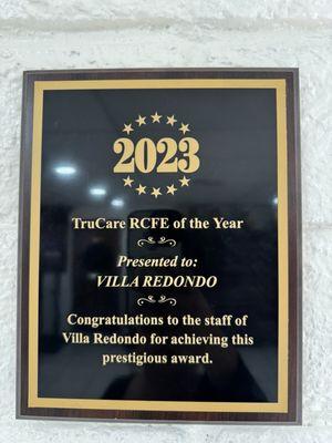 Congrats to Villa redondo for getting rcfe of the year for 2023!