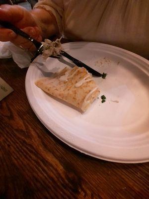 What left of my chicken, spinach crepe