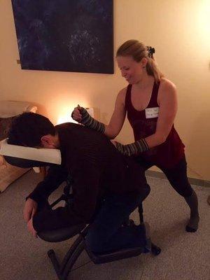 Chair Massage at a wellness fair