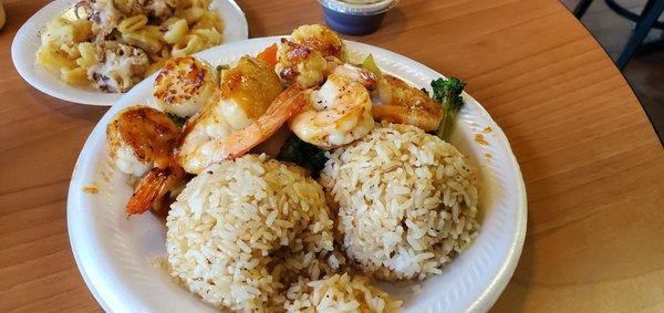 Shrimp and scallop with veggies and fried rice