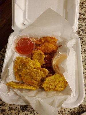 Coconut shrimp w/tostones