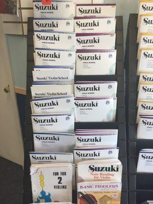 Suzuki methods include violin, viola, piano, flute, guitar, bass, cello and harp.