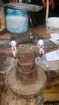 Finding a place for grandma's pearls We made two rings for the grand daughters