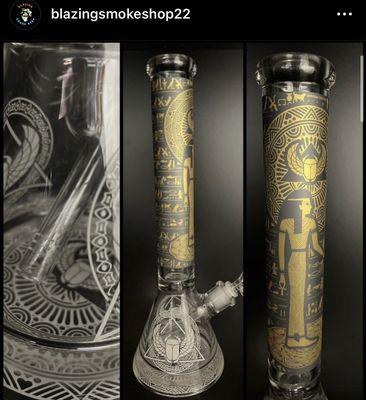 Egyptian Design Glass Bong