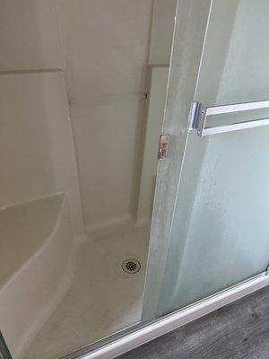 Master shower, took four hours to scrub...and still the shower door needs another follow up (soap scum and rust still remain)