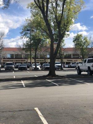 Parking lot empty during pandemic