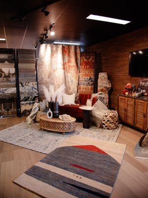 Sergenian's new area rug nook in showroom.