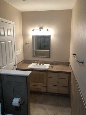 New cabinet and sink. All LED lighting.