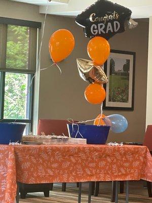 Welcome table of cupcakes and bottled water!!