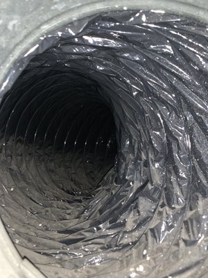 Before and after duct cleaning .  Blower cleaning , ducts coating