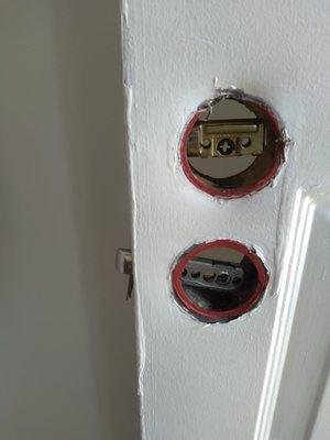 Replacing locks both doorknob and deadbolt.