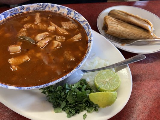 Small menudo & tamales