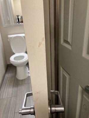 Dirty bathroom door