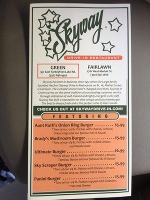 Menu - Front Page