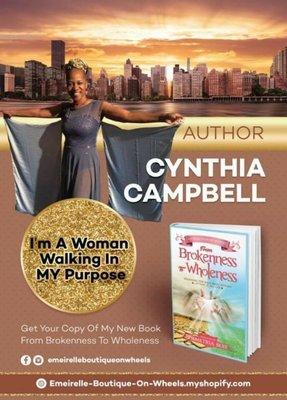 From Brokenness to Wholeness Book by Emeirelle Boutique on Wheels owner Cynthia Campbell. Sold and Signed in Boutique