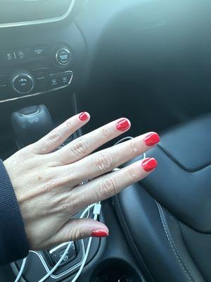 Red dip nails