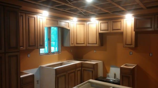 Custom maple kitchen. Custom doors with a custom finish and glaze.