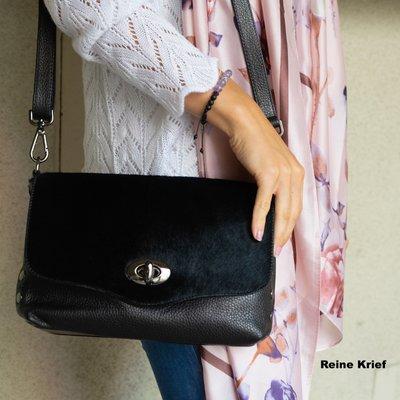 Italian Leather Handbag with Pony Hair by Riene Krief Leather & Accessories