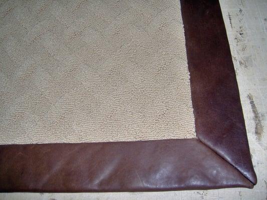 Leather Rug with Mitered Corners