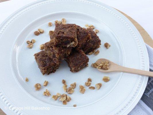 Walnut and Date Bars. Chewy and moist. So good!